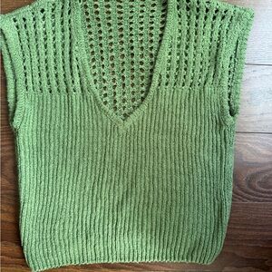 Zara Green V-Neck Knit Vest